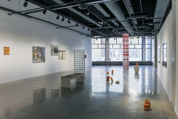 Installation view of work by Stephanie Lindquist, Prerna, and Cody Hilleboe