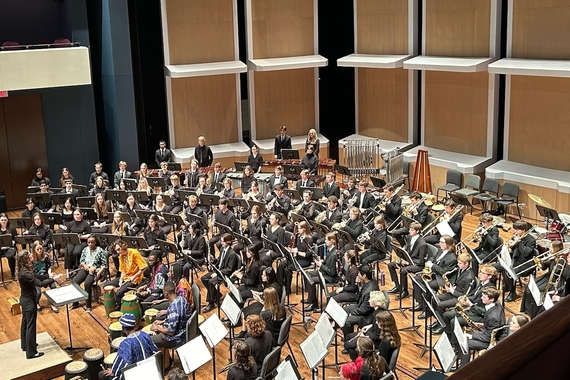 University of Minnesota Twin Cities High School Honor Band performs on Ted Mann Concert Hall stage. 