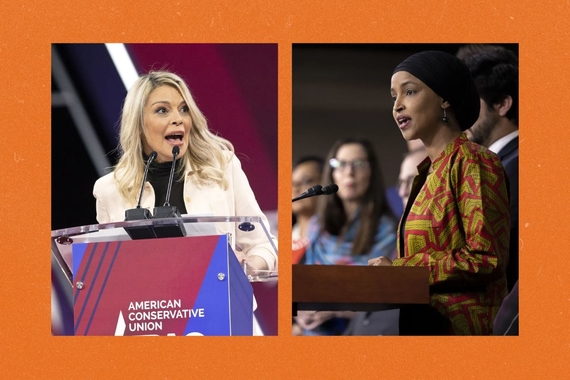 Left: Dalia al-Aqidi; Right: Ilhan Omar