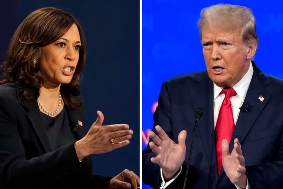 Kamala Harris (left) and Donald Trump (right) at Presidential Debate.