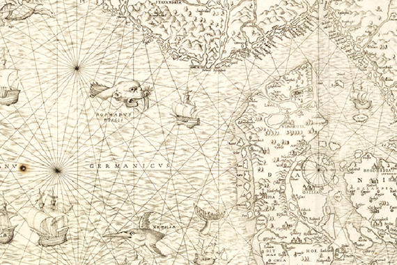 Ancient map of Scandinavia