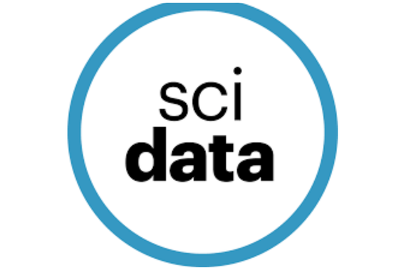 Logo of Sci Data within a blue circle 