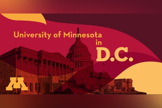  Maroon and gold graphic showing US capitol below text reading 'University of Minnesota in D.C.'