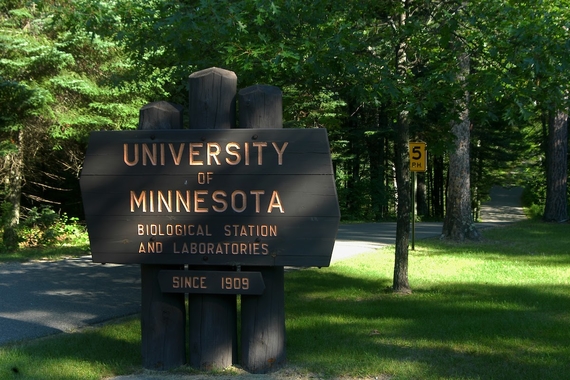Signpost for the University of Minnesota Biological Station and Laboratories