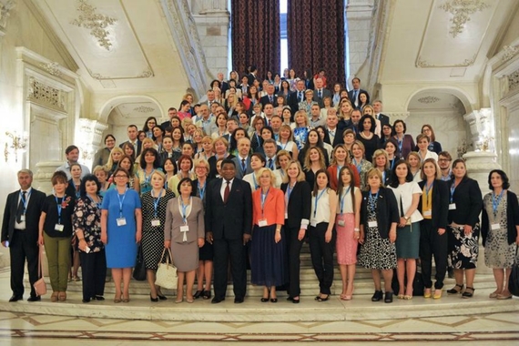 A picture of the attendees of the Making Laws Work to End Violence Against Women and Girls conference in Bucharest, Romania. June, 2017. 