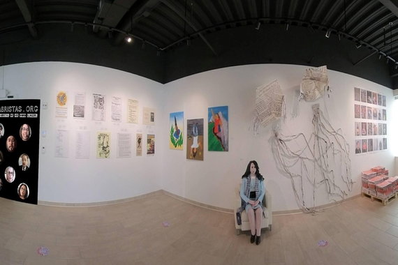 panoramic photo of an art gallery