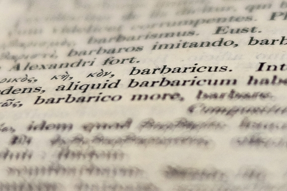 Closeup of latin language