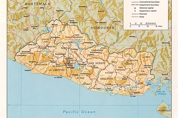 A map of El Salvador.