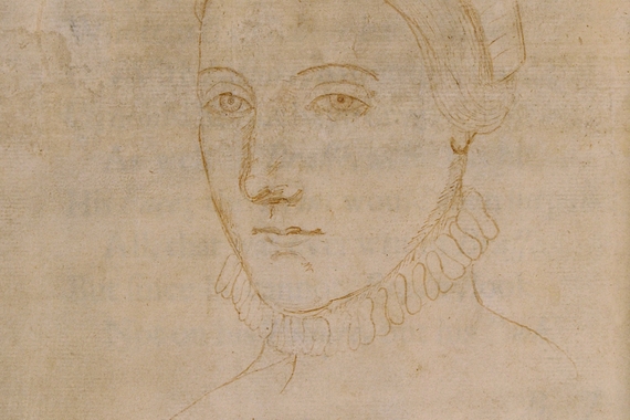Portrait of Anne Hathaway (1555/6-1623), the wife of William Shakespeare, 1708. Found in the Collection of Colgate University Libraries.