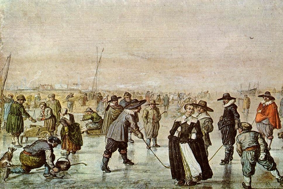 Paint of people on the ice (Haarlem, Netherlands)