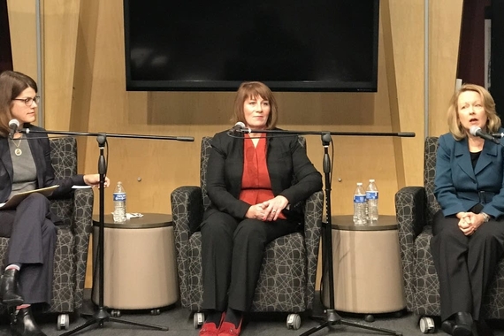 University of Minnesota professor Kathryn Pearson, former state Reps. Erin Murphy and Jenifer Loon discuss women in politics at the University of Minnesota Humphrey School of Public Affairs on Tuesday.