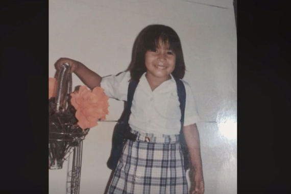 Lina as a young school girl