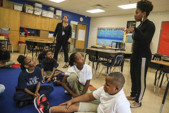 young students in class at Lucy Laney