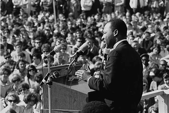 Martin Luther King, Jr., speaking against the Vietnam War, St. Paul Campus, University of Minnesota