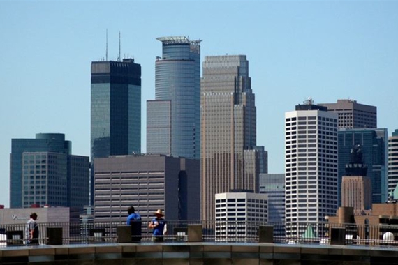 Minneapolis skyline on a sunny day