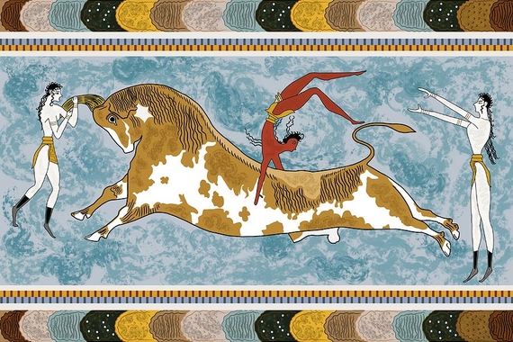 Minoan Bull Leaping Illustration