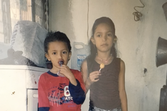 Norma and her brother when they were children
