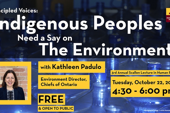 Promotional banner for event stating title, date, time, including a picture of Kathleen Padulo and background image of water bottles.
