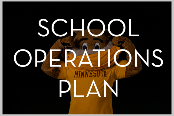 Image of Goldy the Gopher with the words "School Operations Plan"