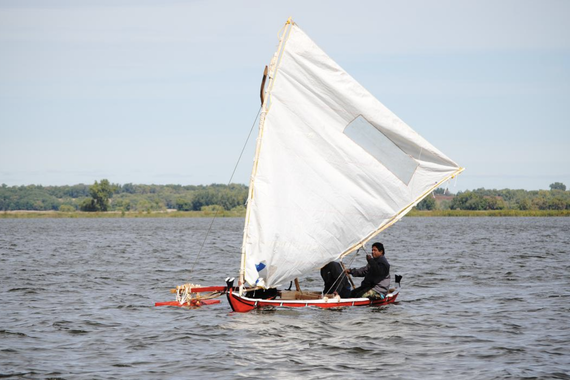 The Micronesian community in Milan launched a handmade, outrigger canoe on Lac qui Parle Lake on Sept. 28.