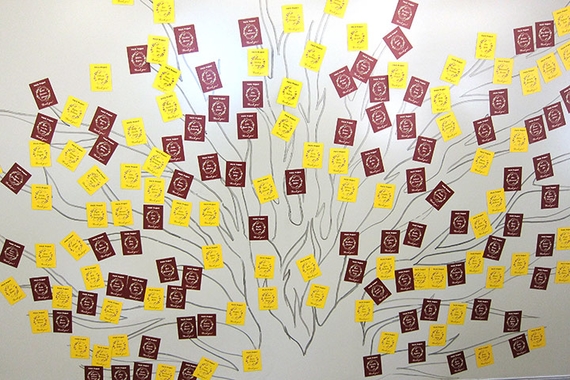 The “Tree of Thanks” includes the names of the 176 instructors and staff.