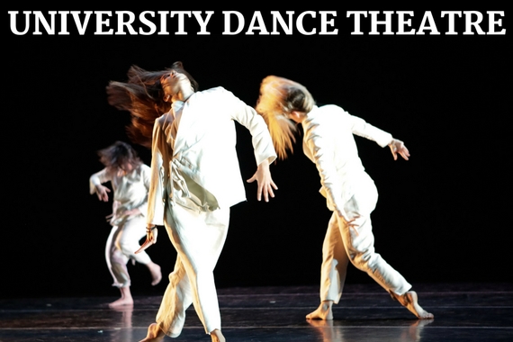 University Dance Theatre students in white dancing