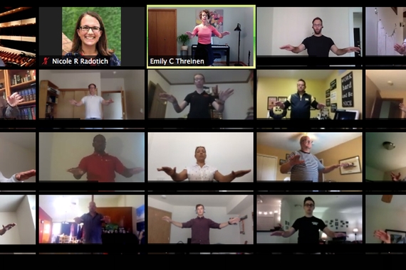 Participants in the Virtual Wind Band Conductor Workshop