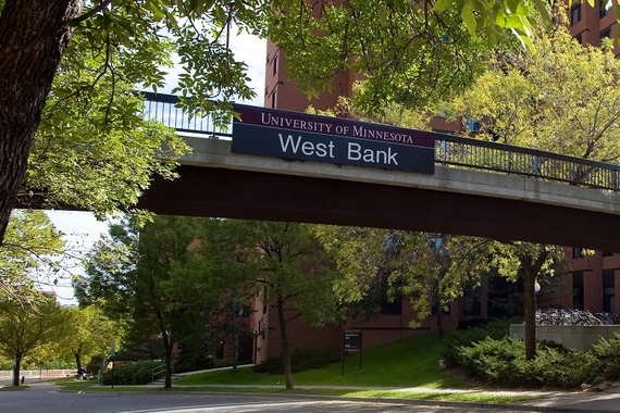 Photo of sign at the entrance to West Bank on the UMN Twin Cities campus
