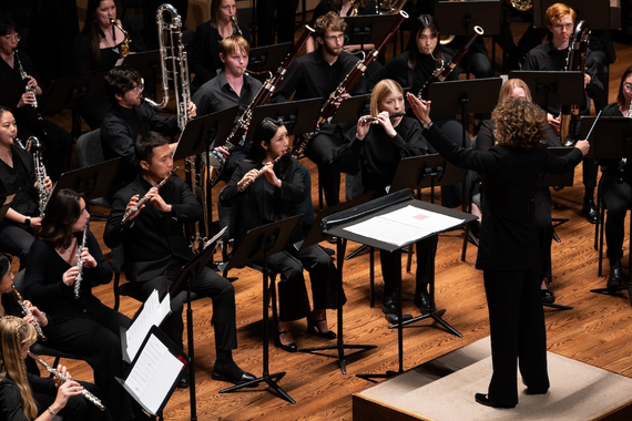 Emily Threinen conducts the University Wind Ensemble