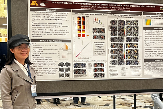 Yongtian Ou with the poster Interaction between fundamental frequency and spectral centroid in the cortical encoding of pitch and timbre