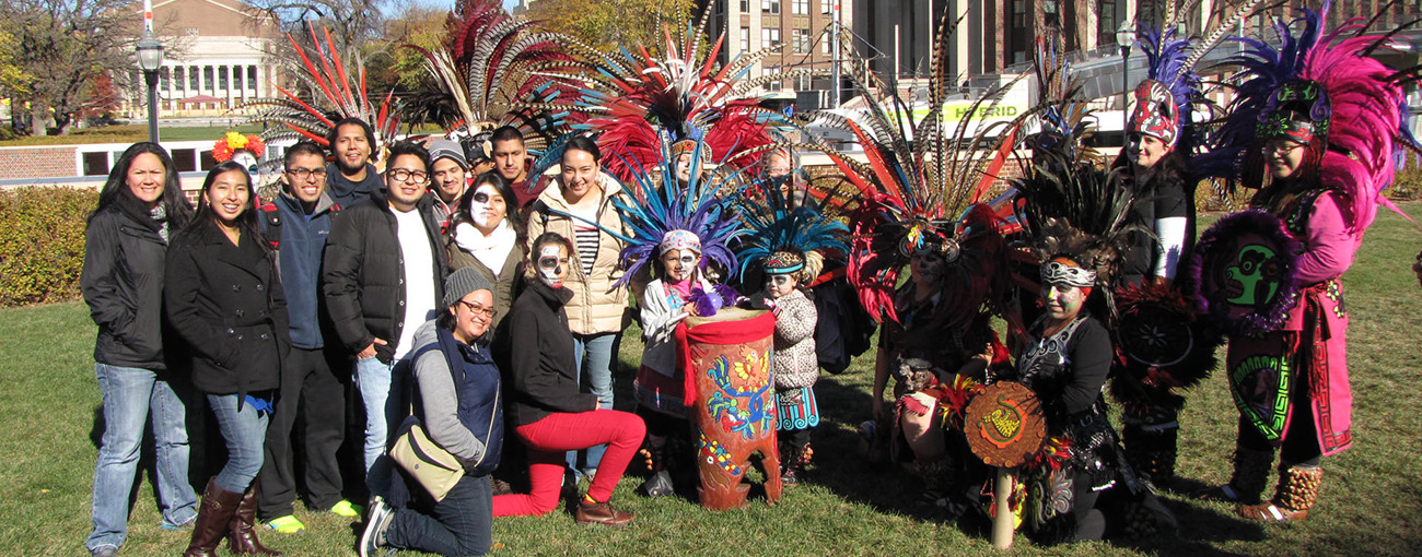 Participants at a Department of Chicano &amp; Latino Studies Dia de los Muertos event