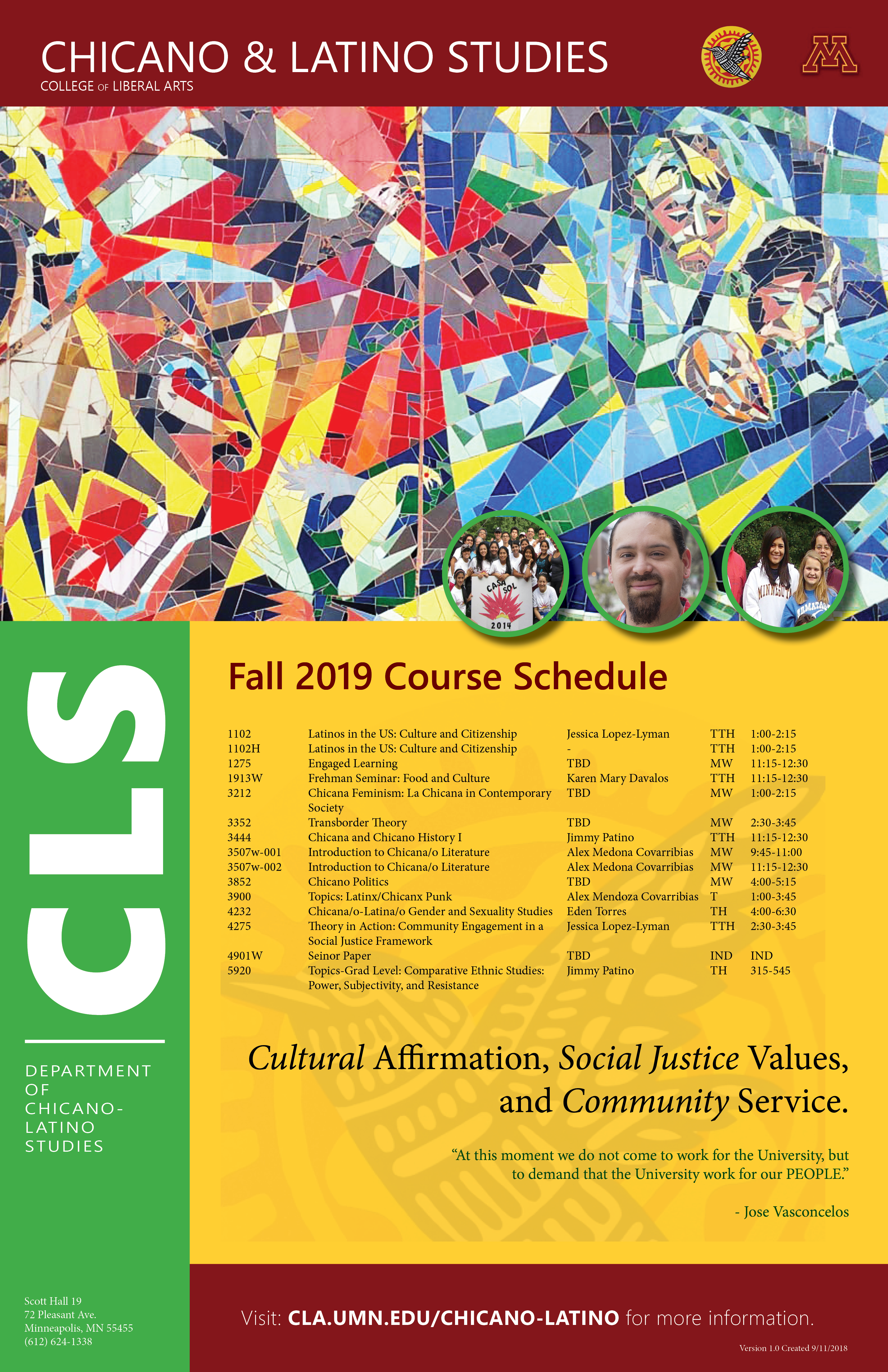 Fall 2019 CLS Course Schedule