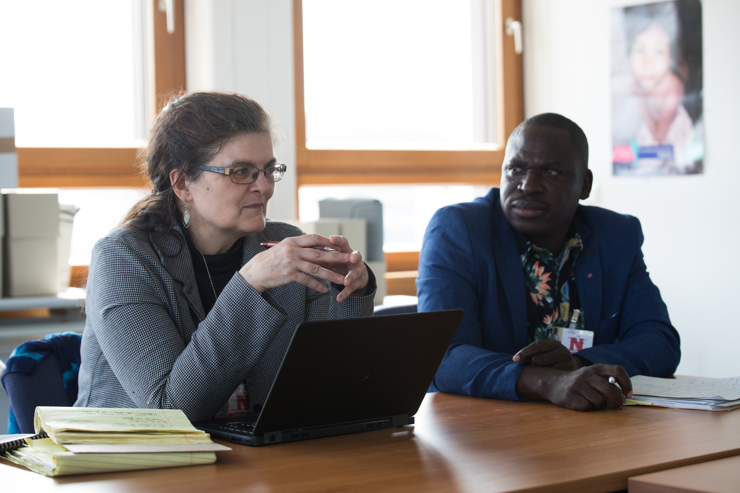 Professor Jennifer Green and Kenyan Human Rights Advocate Brian Okollan in Geneva (March 2020)