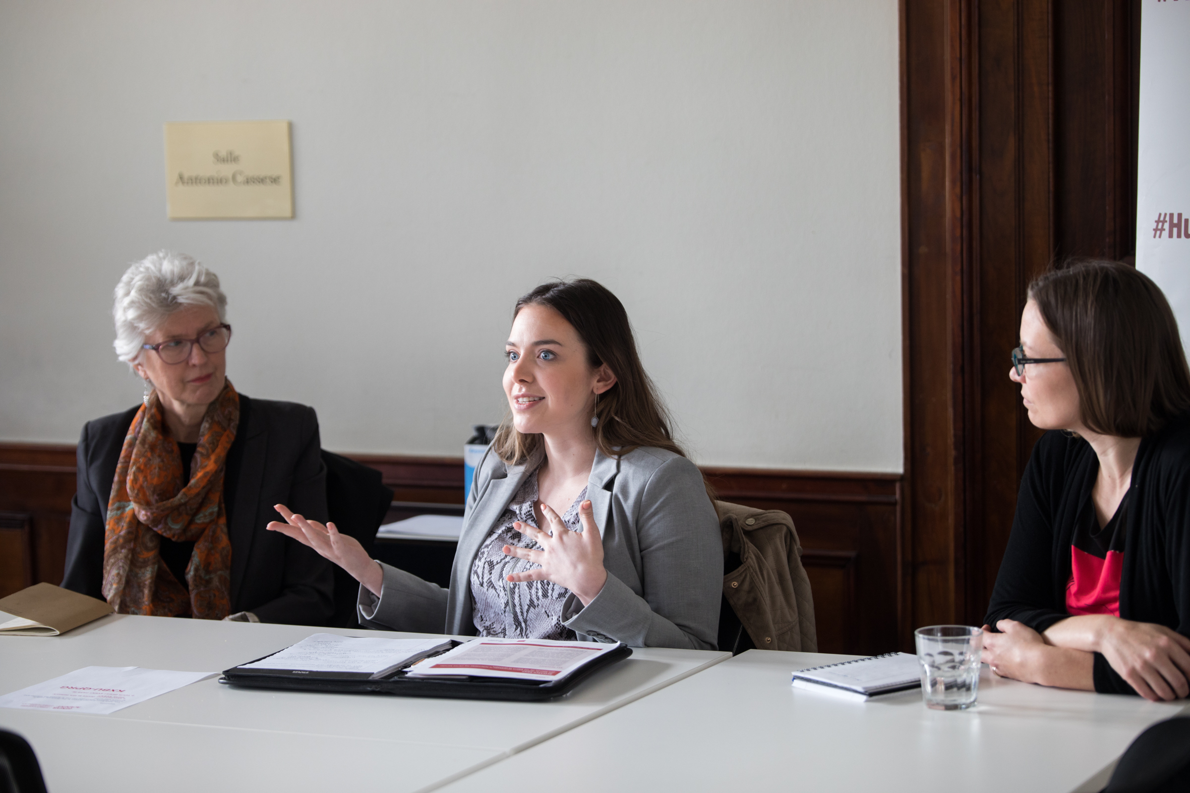 The roundtable held at the Geneva Academy of International Humanitarian Law and Human Rights. 