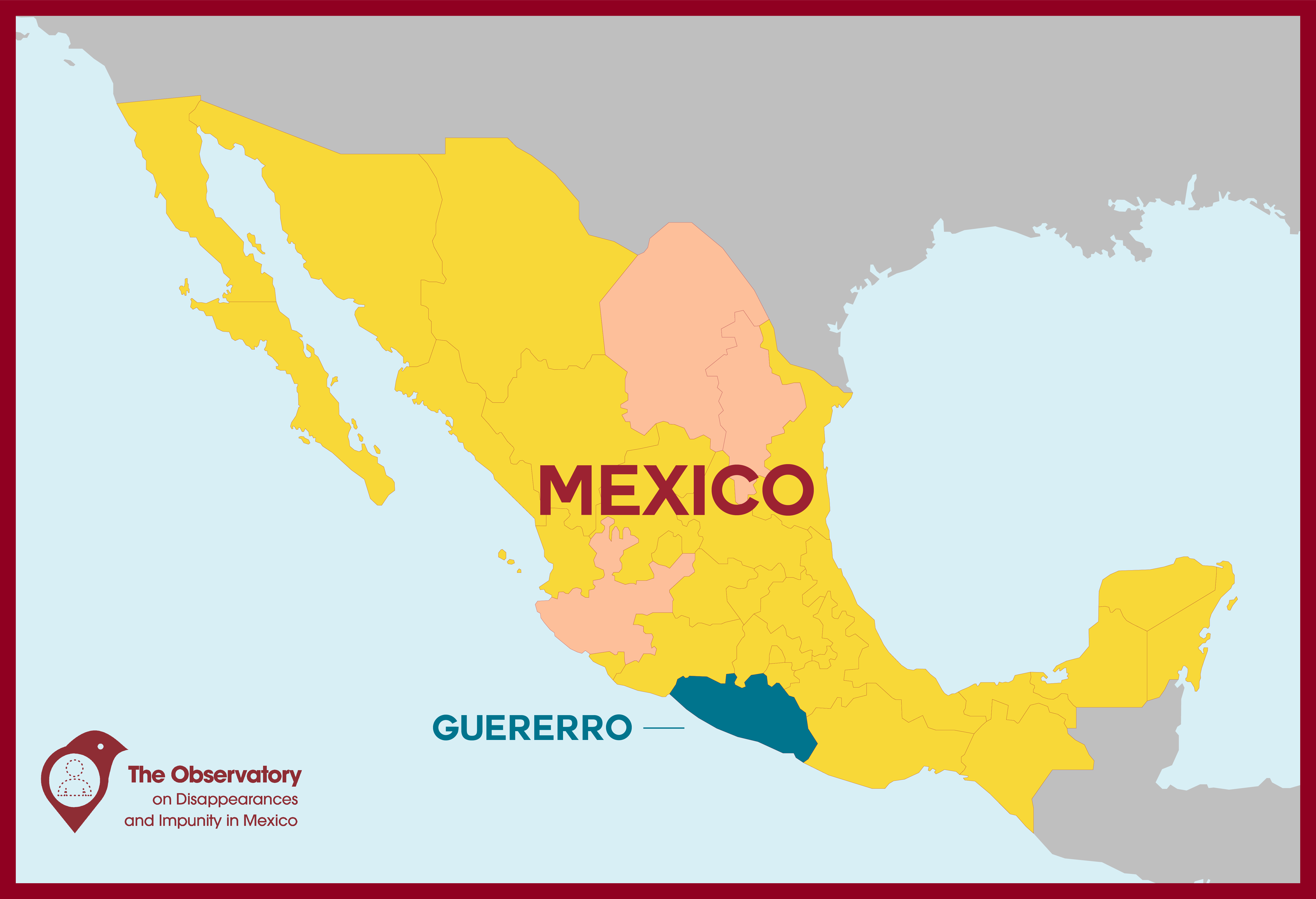 map showing location of Guerrero in Mexico