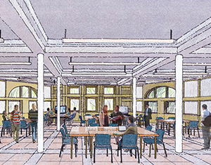 Proposed student study space in Pillsbury Hall