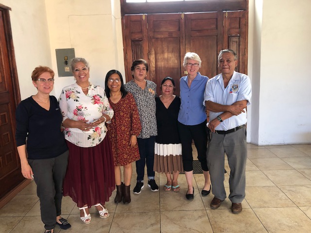 Professor Ansolabehere (left) and Barbara Frey (second from right) met with member of Fray Juan de Larios human rights center and FUNDEC in Coahuila in October.