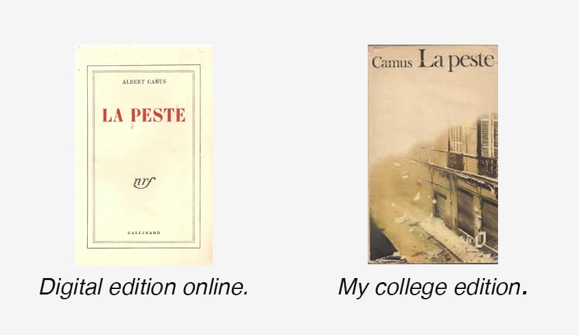 Book covers for La peste