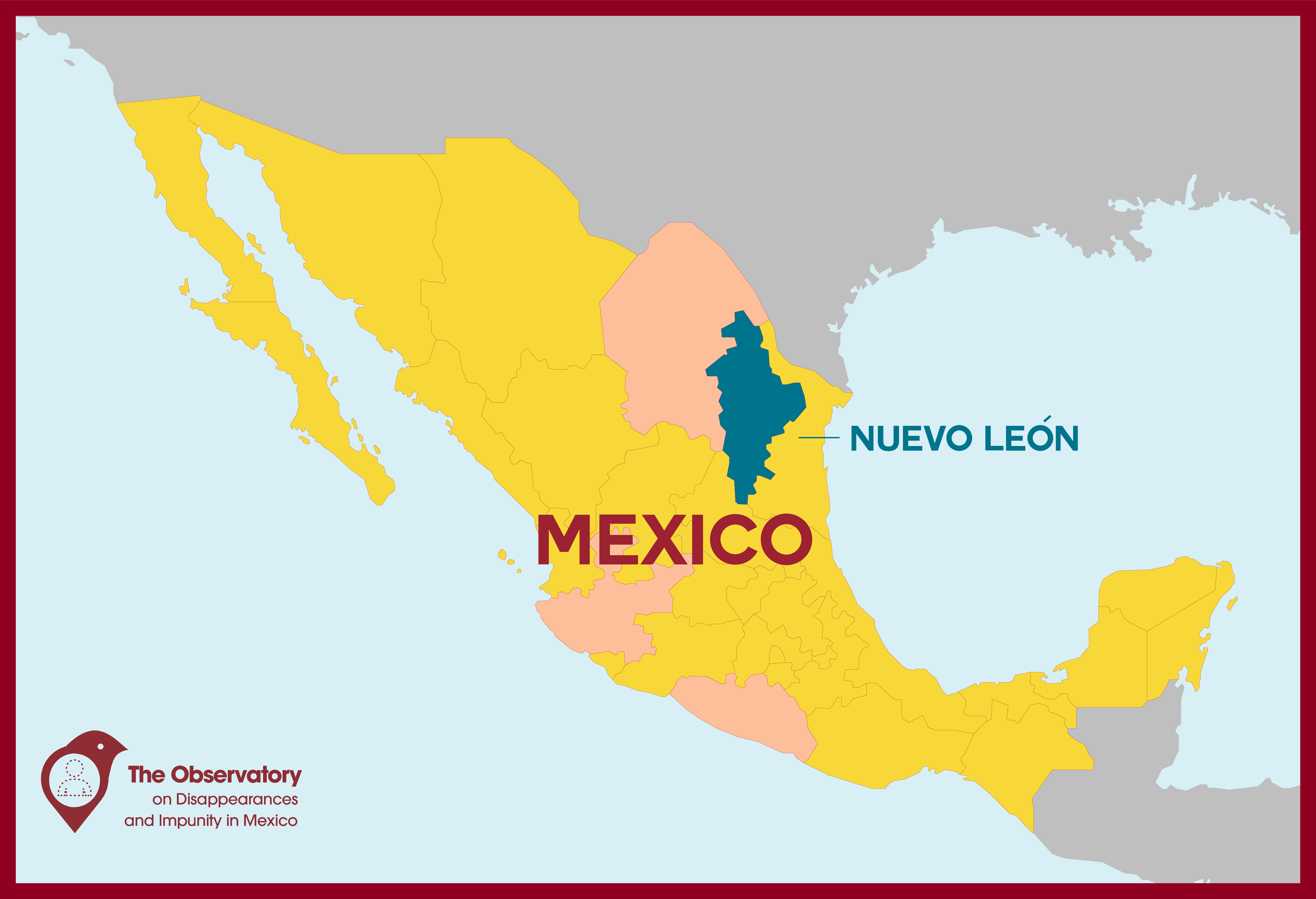 map showing location of nuevo leon in mexico