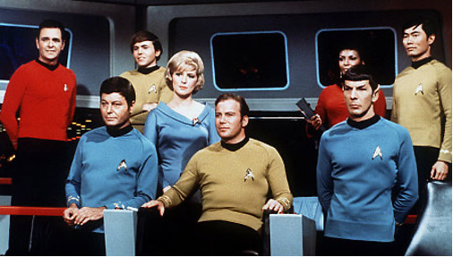 Crew on the bridge of the Enterprise
