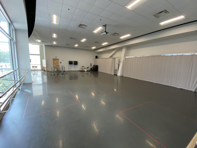 Studio 200 Reduced Capacity layout Barbara Barker Center for Dance