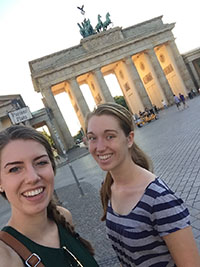 Elaine and Amanda Benke in front of a German landmark